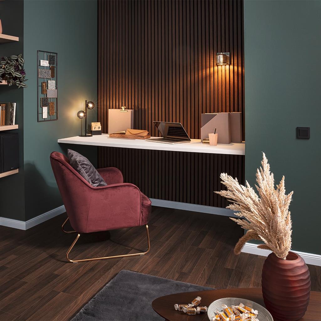 Ft Prem Acoustic Panel 2.44Mx605X22Mm Smoked Oak