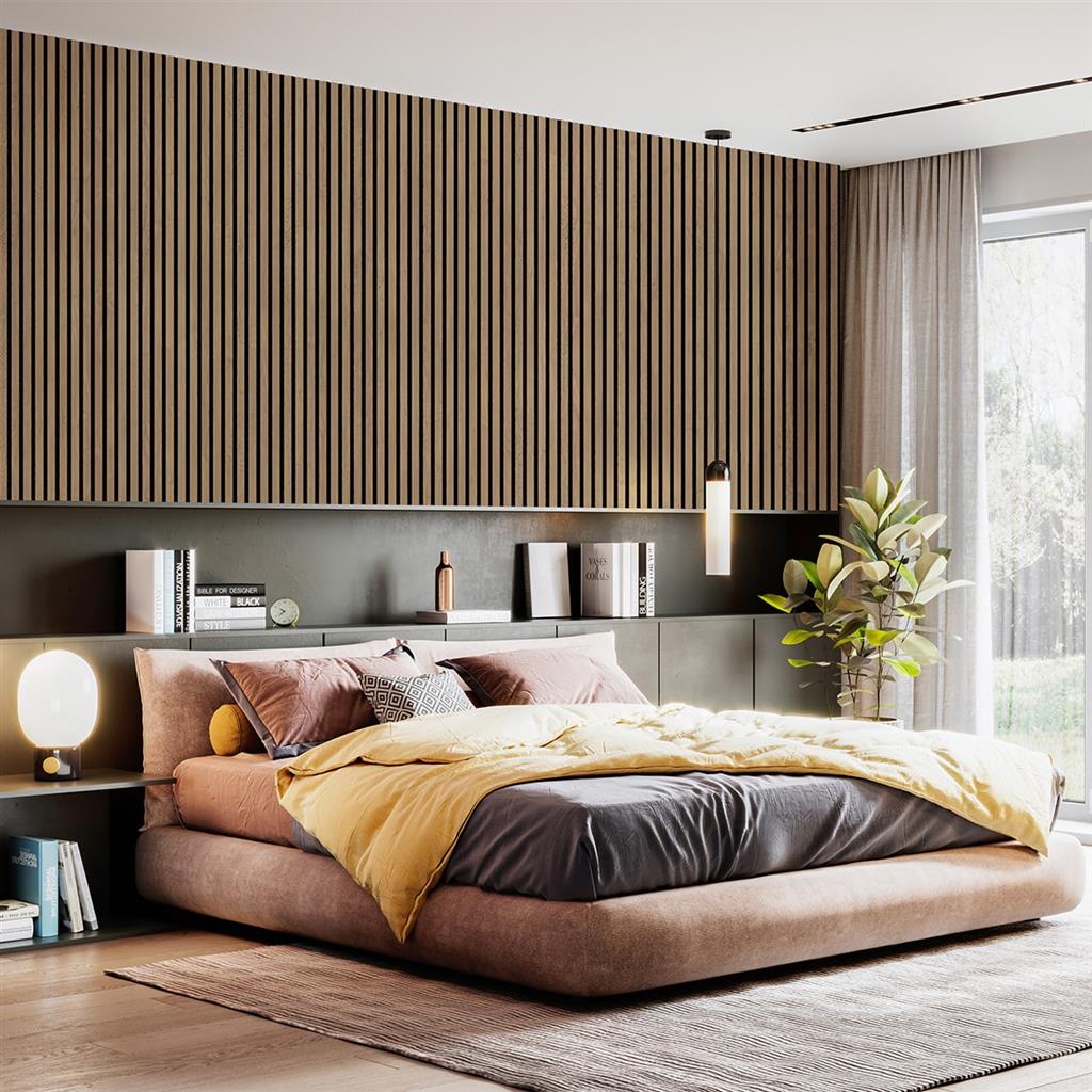 Ft Prem Acoustic Panel 2.44Mx605X22Mm Oiled Oak