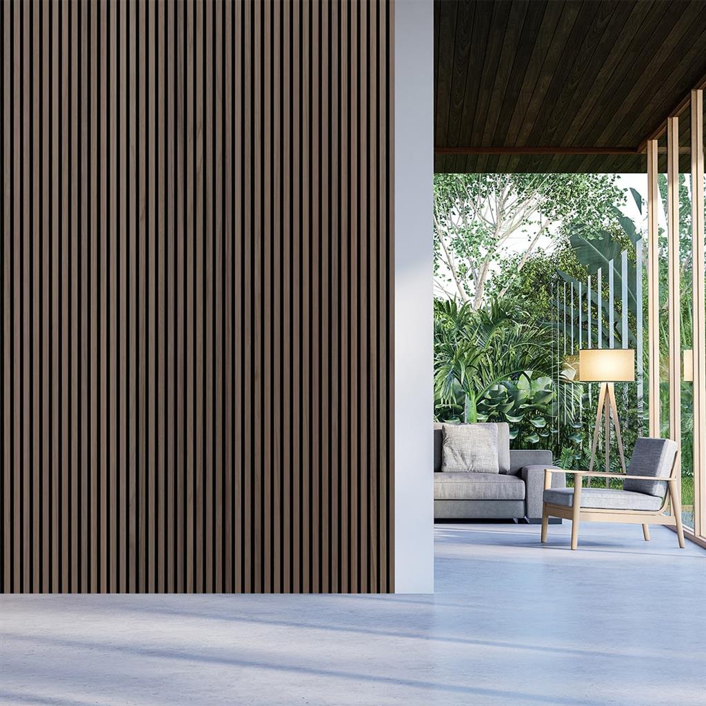 Ft Prem Acoustic Panel 2.44Mx605X22Mm Walnut