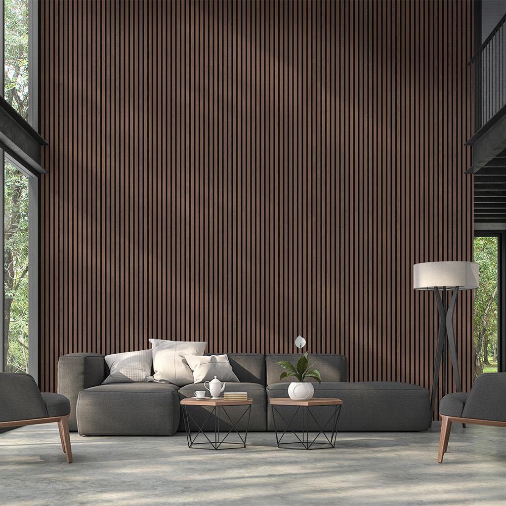 Ft Proff Acoustic Panel 3Mx605X22Mm Walnut