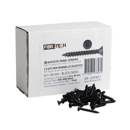 Fibrotech Panel Screws 100'S 4.2X30Mm Black