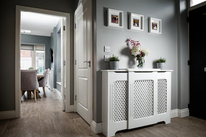 Classic Adjustable White Radiator Cover Medium