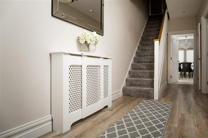 Classic Adjustable White Radiator Cover Medium