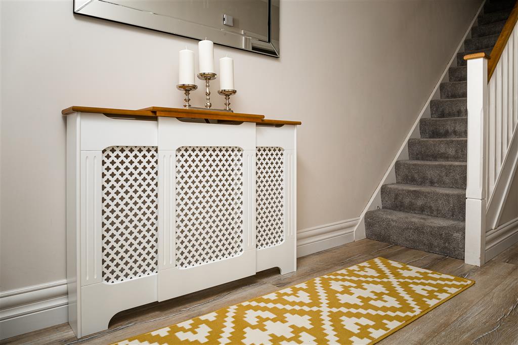 Classic Adj Radiator Cover 2Tone White&Oak Medium