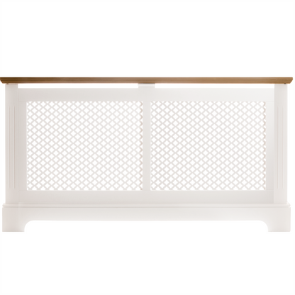 Georgian Radiator Cover 2 Tone White & Oak Large