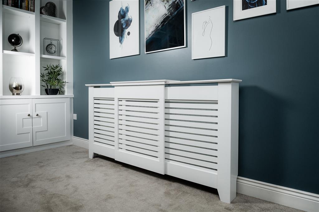 Contemporary Adjust Radiator Cover White Large